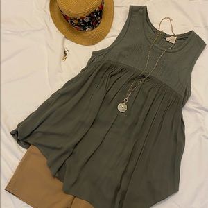 Khaki army green tank top